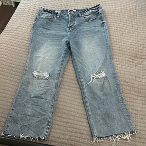 Distressed Blue Jeans